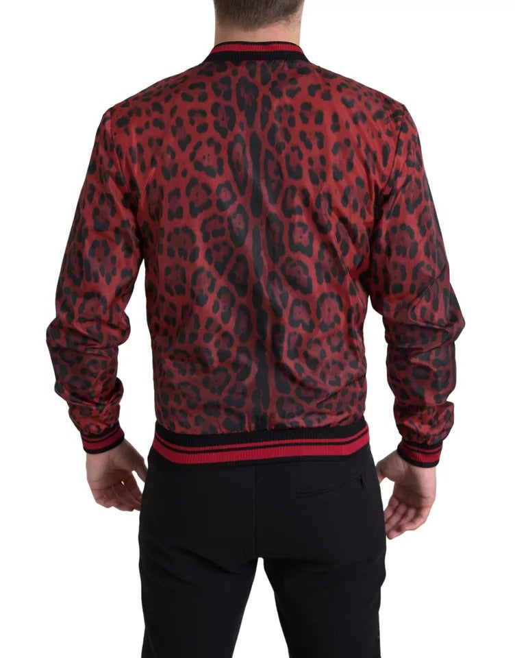 Red Leopard Bomber Short Coat Jacket