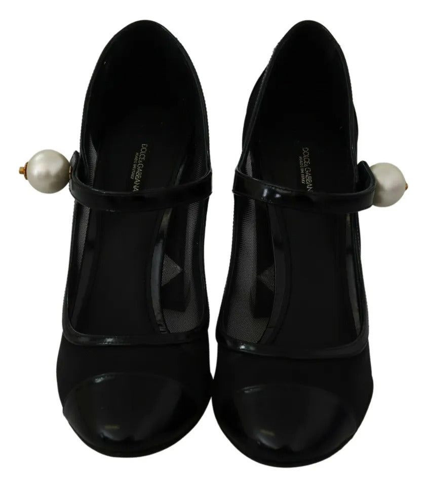  - Black Embellished Harlequin Mary Janes Pumps Shoes