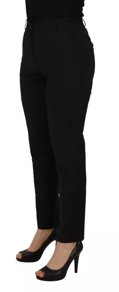  - Black High Waist Tapered Trouser Pants