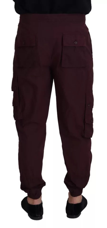  - Bordeaux Cargo Jogger Trouser Cotton Pants