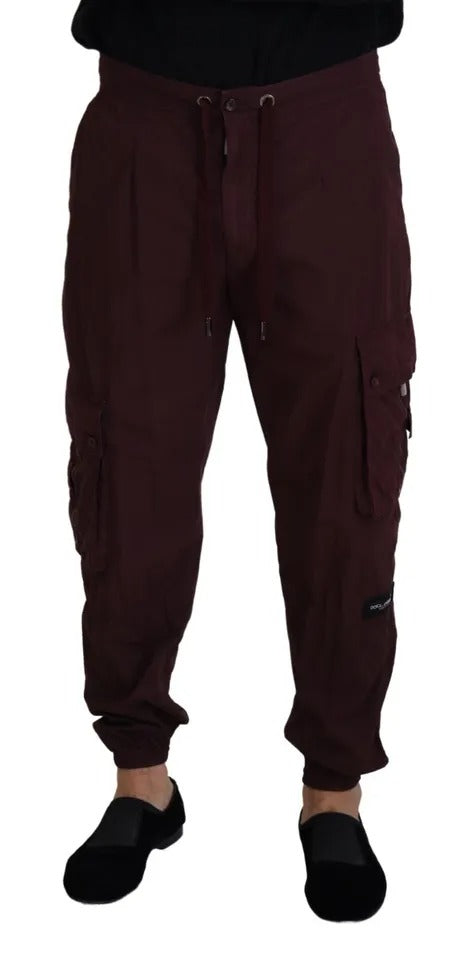  - Bordeaux Cargo Jogger Trouser Cotton Pants