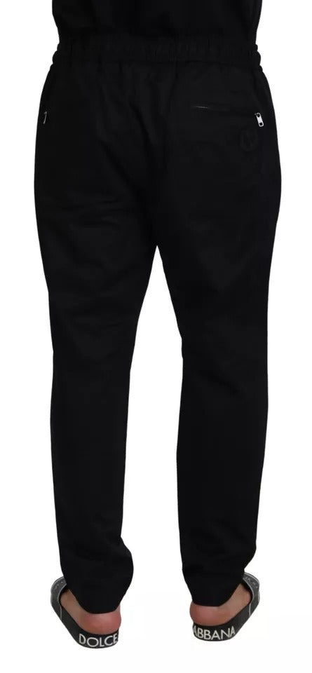 Black Jogging Trouser Cotton Stretch Pants