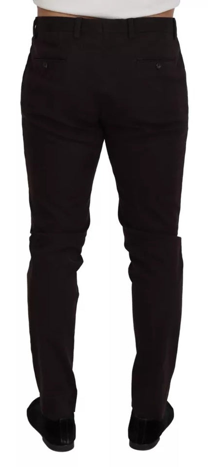  - Brown Skinny Men Cotton Stretch Pants