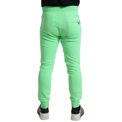  - Neon Green Cotton Stretch Jogger Sweatpants Pants