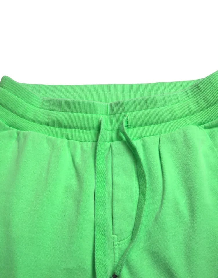  - Neon Green Cotton Stretch Jogger Sweatpants Pants