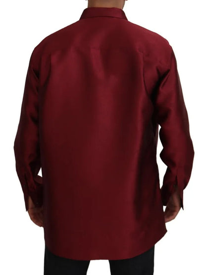  - Bordeaux Cotton Long Sleeve Men Formal Shirt