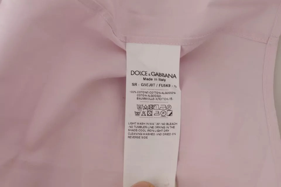 Light Pink Cotton Dress Formal Men GOLD Shirt - The Luxe Alliance