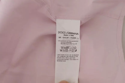 Light Pink Cotton Dress Formal Men GOLD Shirt - The Luxe Alliance