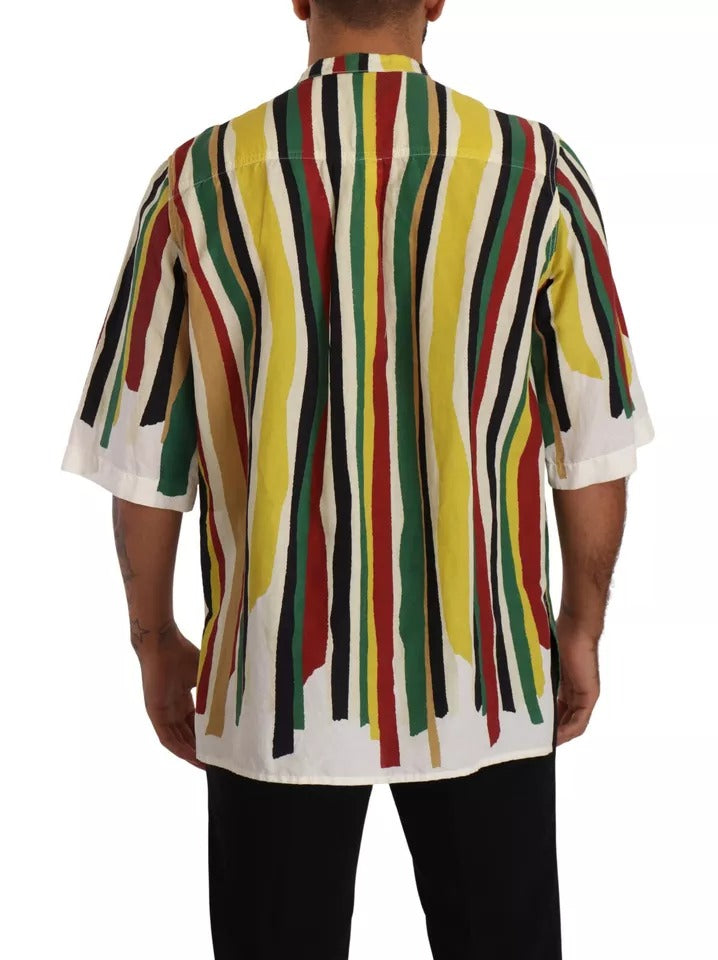  - Multicolor Striped Linen Cotton Shirt