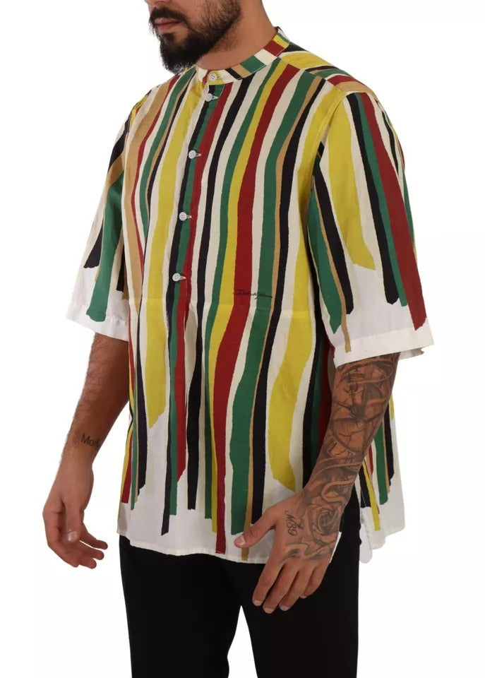  - Multicolor Striped Linen Cotton Shirt