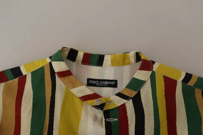  - Multicolor Striped Linen Cotton Shirt