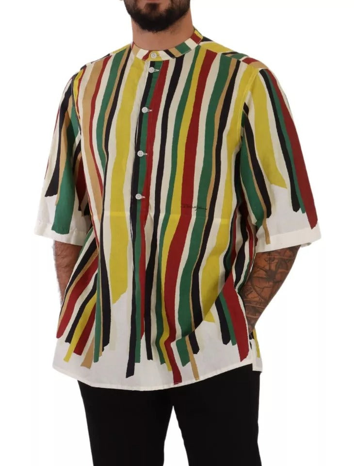  - Multicolor Striped Linen Cotton Shirt