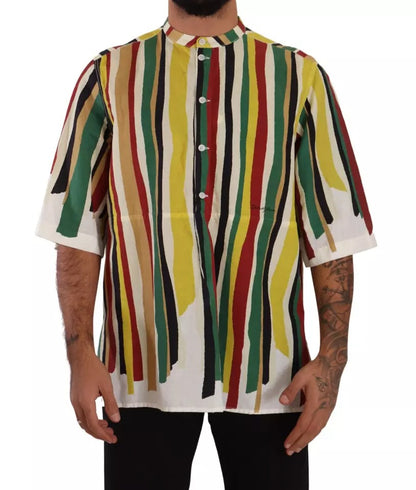  - Multicolor Striped Linen Cotton Shirt