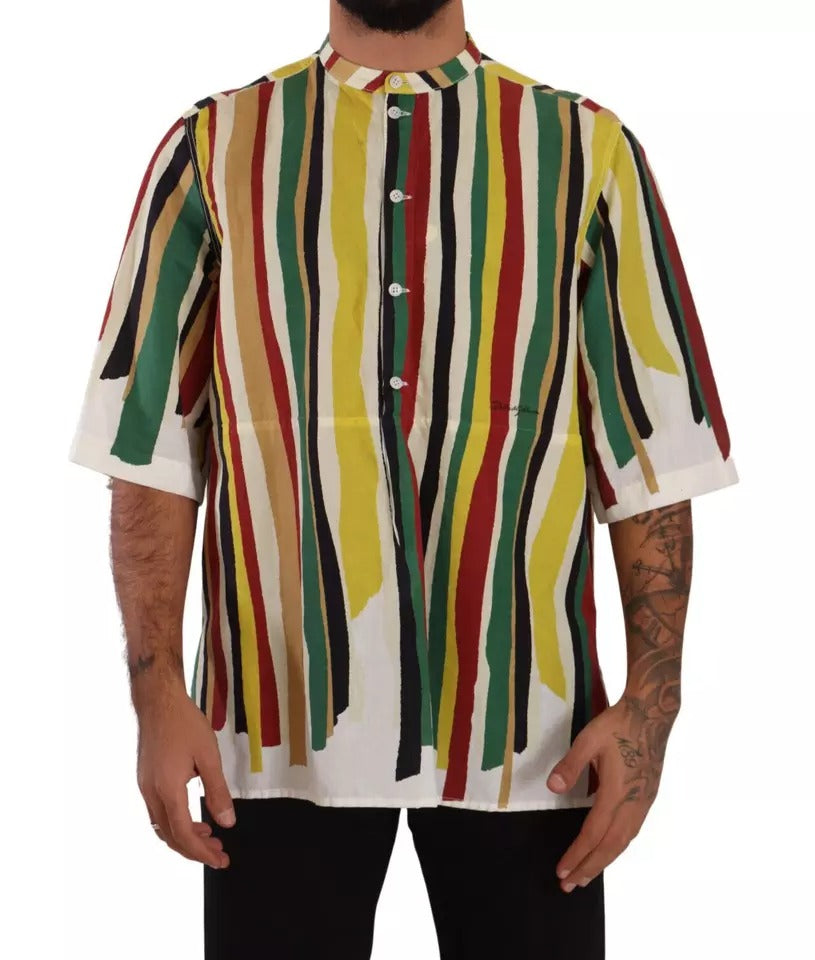 Multicolor Striped Linen Cotton Shirt - The Luxe Alliance