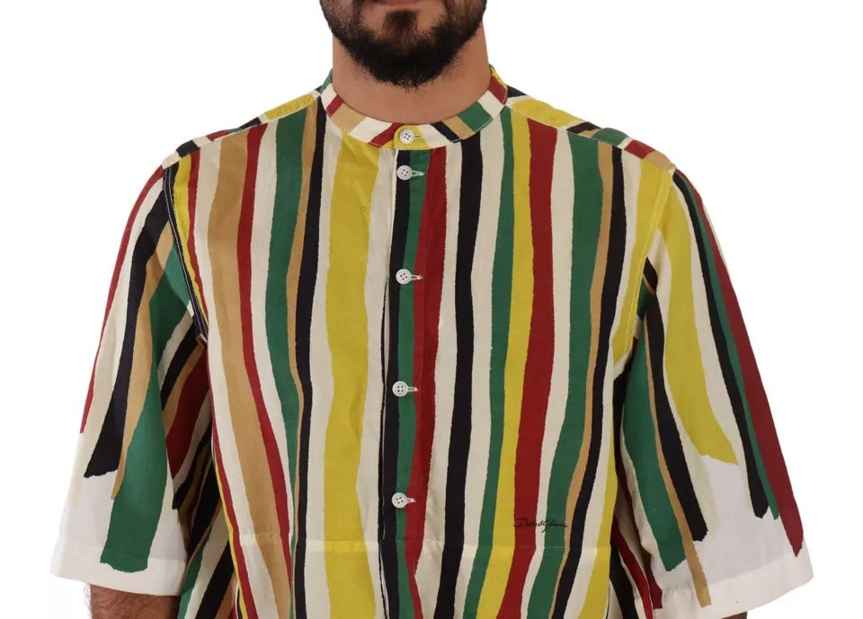  - Multicolor Striped Linen Cotton Shirt