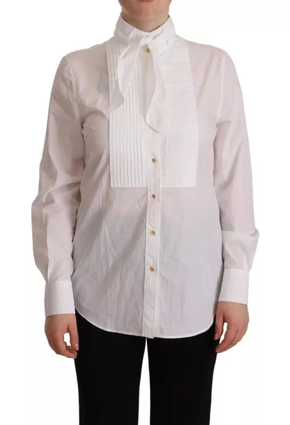  - White Cotton Collared Long Sleeves Formal Shirt Top