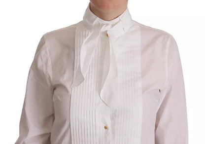  - White Cotton Collared Long Sleeves Formal Shirt Top