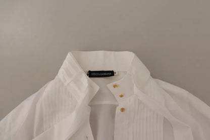  - White Cotton Collared Long Sleeves Formal Shirt Top