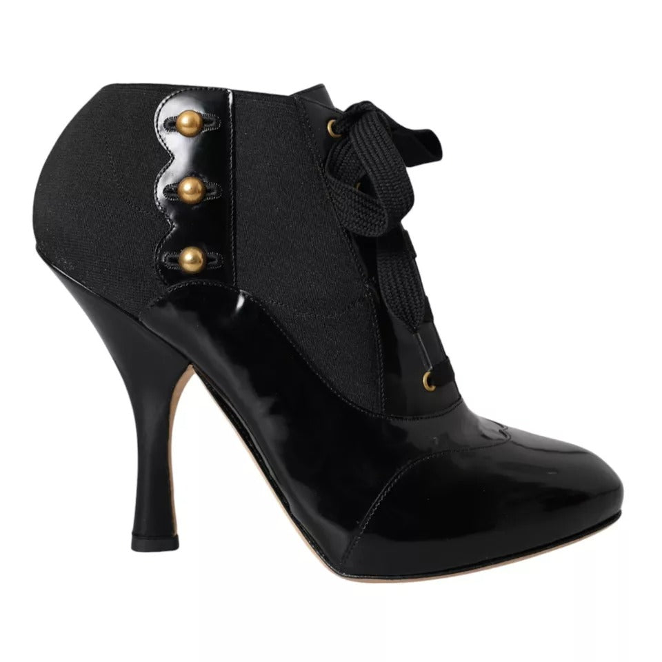  - Black Jersey Stretch Ankle Boots Shoes