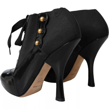  - Black Jersey Stretch Ankle Boots Shoes