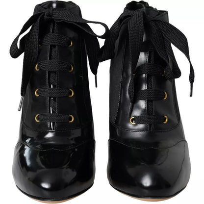  - Black Jersey Stretch Ankle Boots Shoes