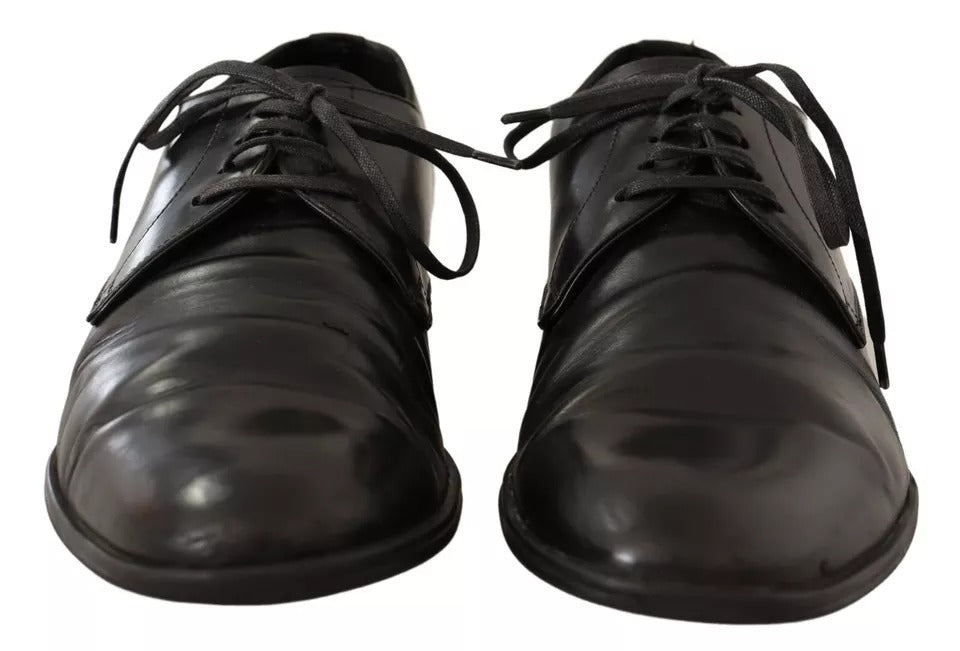  - Black Leather Derby Dress Formal Shoes