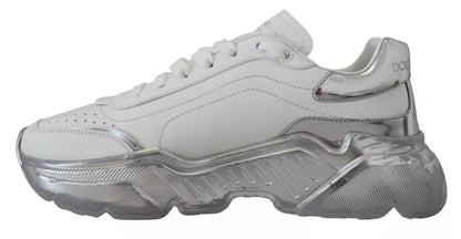  - White Silver Leather Daymaster Sneakers Shoes