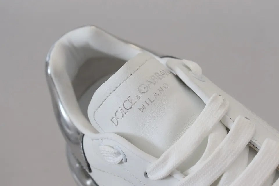  - White Silver Leather Daymaster Sneakers Shoes