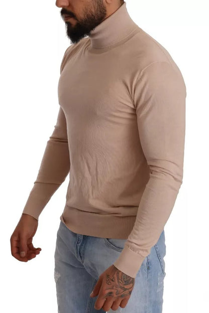  - Beige Cashmere Turtleneck Pullover Sweater