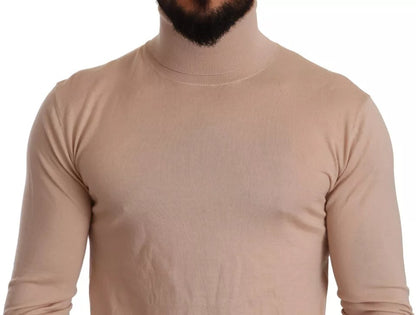  - Beige Cashmere Turtleneck Pullover Sweater