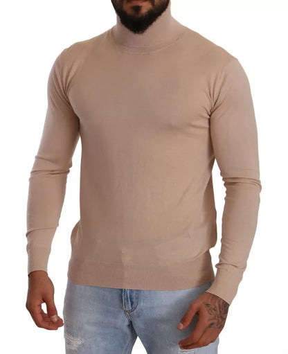  - Beige Cashmere Turtleneck Pullover Sweater