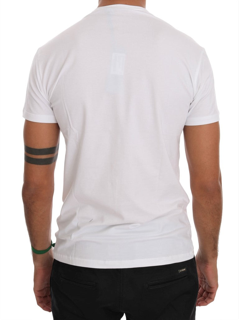 Elegant White Crew-Neck Cotton T-Shirt - The Luxe Alliance