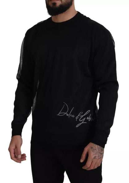  - Black Polyester Logo Men Pullover Sweater