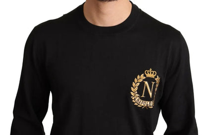  - Black Wool Silk Napoleon Gold Sweater