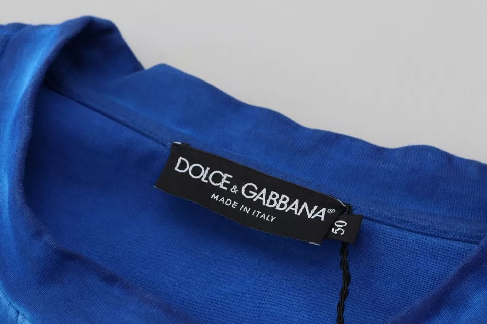 Blue DGWAY Cotton Crewneck Pullover Sweater