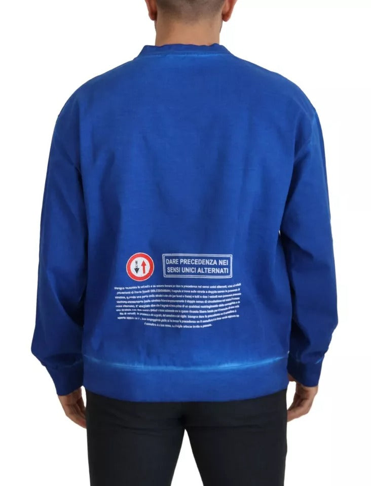  - Blue DGWAY Cotton Crewneck Pullover Sweater