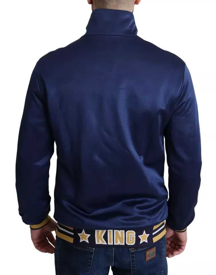  - Blue Heraldic Patch Striped King Bee Sweater