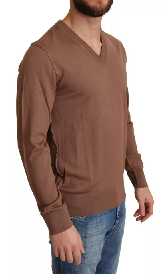 Brown Silk Cashmere Pullover Sweater - The Luxe Alliance