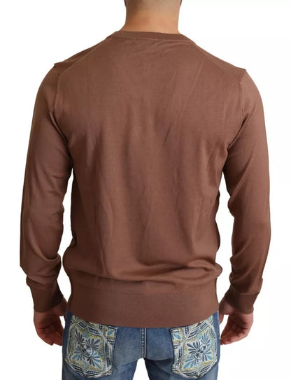 Brown Silk Cashmere Pullover Sweater - The Luxe Alliance