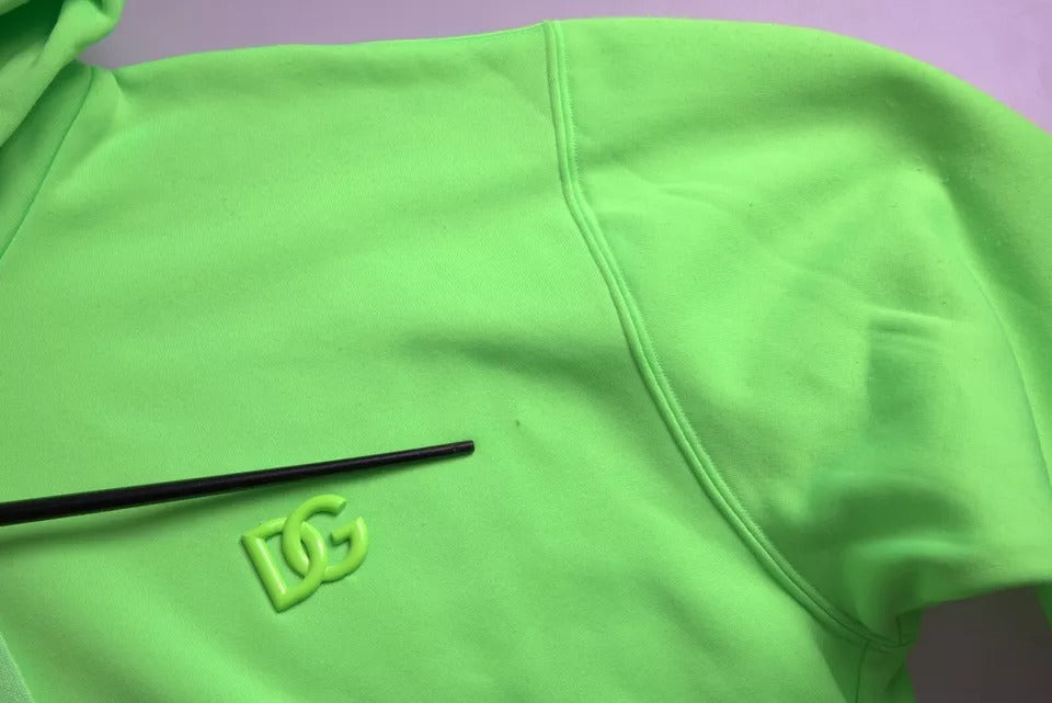 Neon Green Logo Pullover Hooded Sweatshirt Sweater - The Luxe Alliance