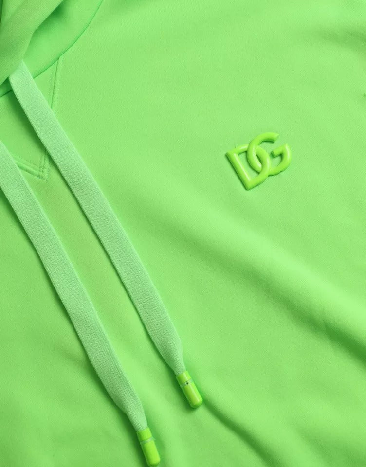 Neon Green Logo Pullover Hooded Sweatshirt Sweater - The Luxe Alliance