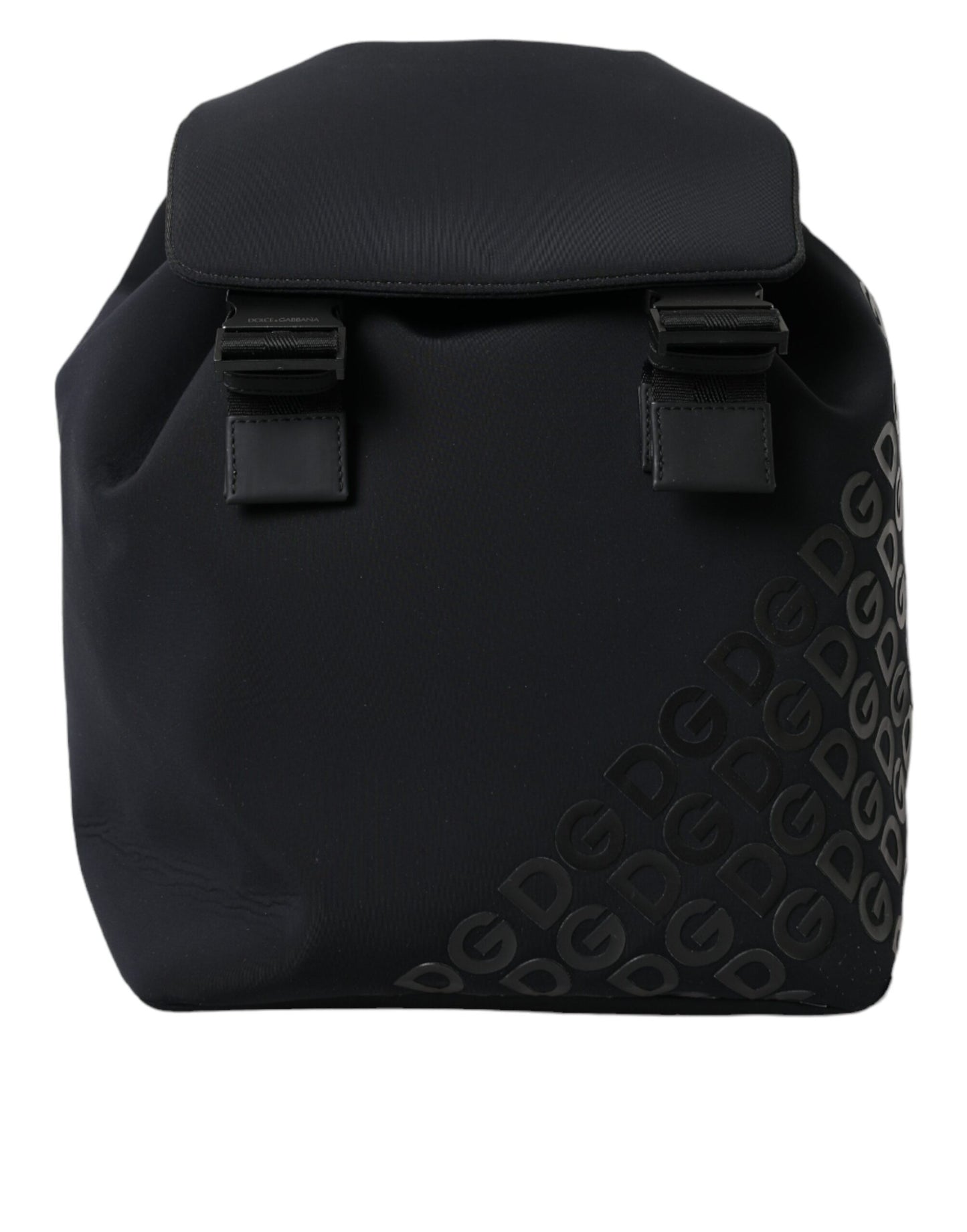 Black Neoprene Nylon DG Logo School Backpack Bag - The Luxe Alliance