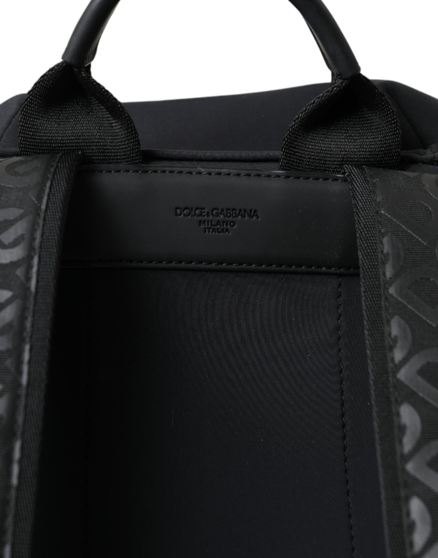 Black Neoprene Nylon DG Logo School Backpack Bag - The Luxe Alliance