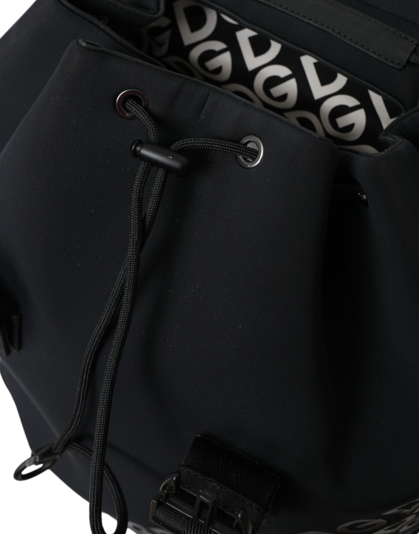 Black Neoprene Nylon DG Logo School Backpack Bag - The Luxe Alliance