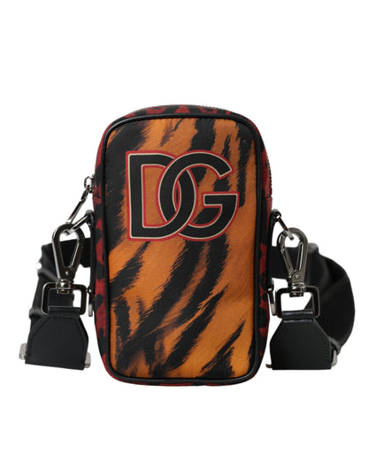 Multicolor Tiger Print Nylon Logo Cross Body Bag - The Luxe Alliance