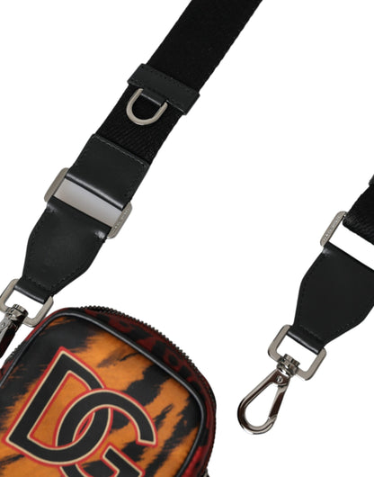 Multicolor Tiger Print Nylon Logo Cross Body Bag - The Luxe Alliance