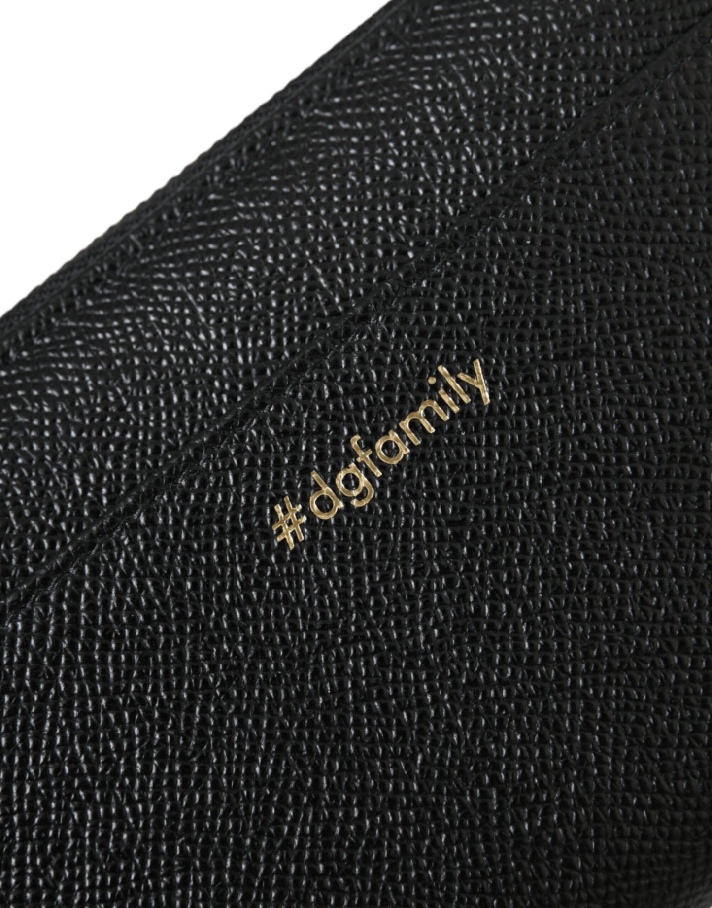  - Black Blue Leather #DGFAMILY Zipper Continental Men Wallet