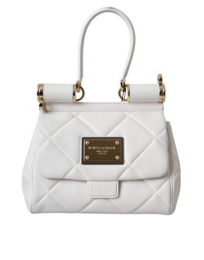  - White Calf Leather 90's SICILY Shoulder Satchel Bag