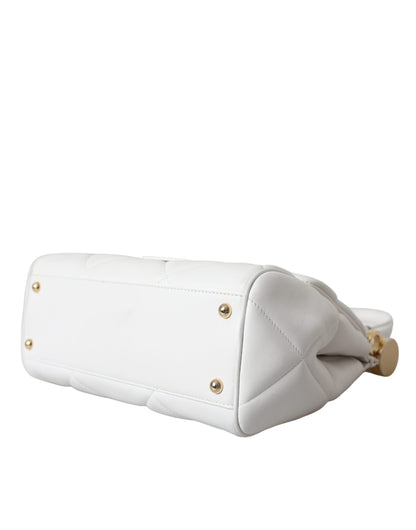  - White Calf Leather 90's SICILY Shoulder Satchel Bag