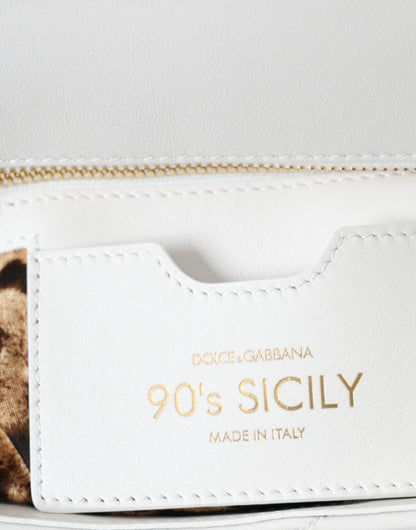  - White Calf Leather 90's SICILY Shoulder Satchel Bag